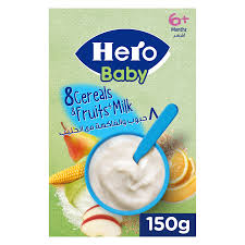 hero baby +6 cereal 8 حبوب والخضراوات مع الحليب