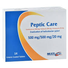 PEPTIC CARE 500MG/500MG/20MG 14 TAB